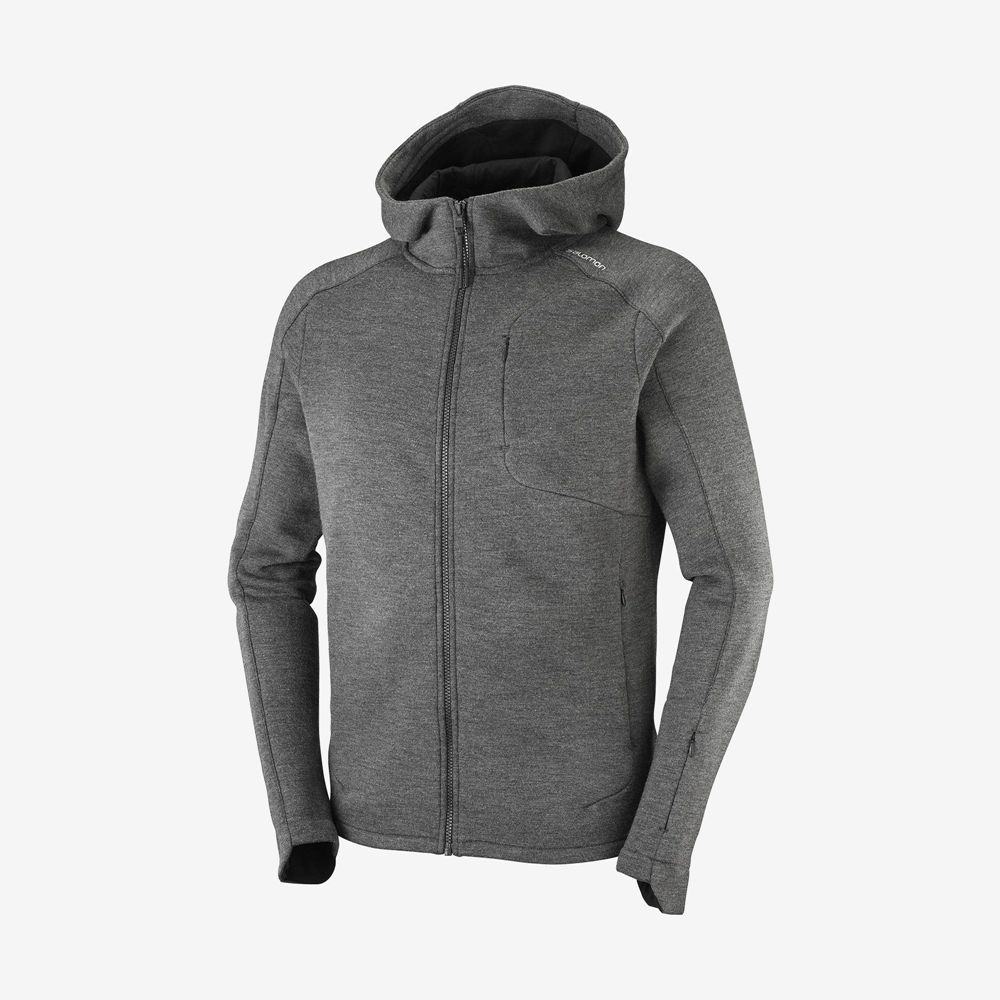 Salomon OUTLIFE TECH LS FZ MID HOODIE M Capa Intermedia Hombre - Gris - Colombia (23507-VZYW)